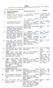 Administrative reshuffle